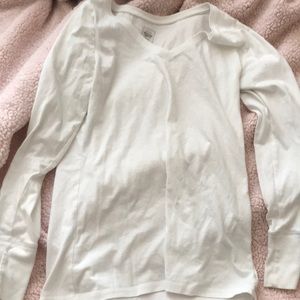 Mossimo White Long Sleeve V-neck